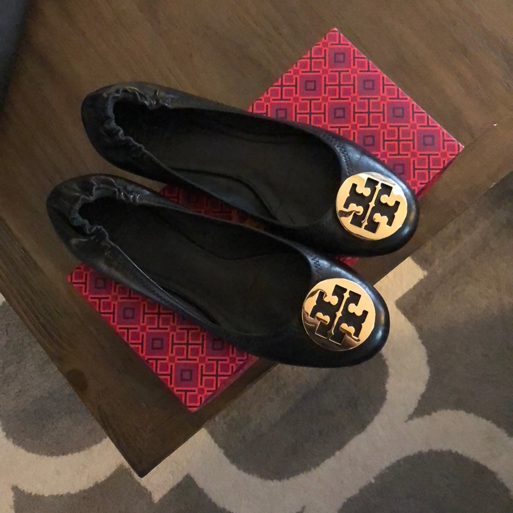Tory Burch Rivera Black Flats